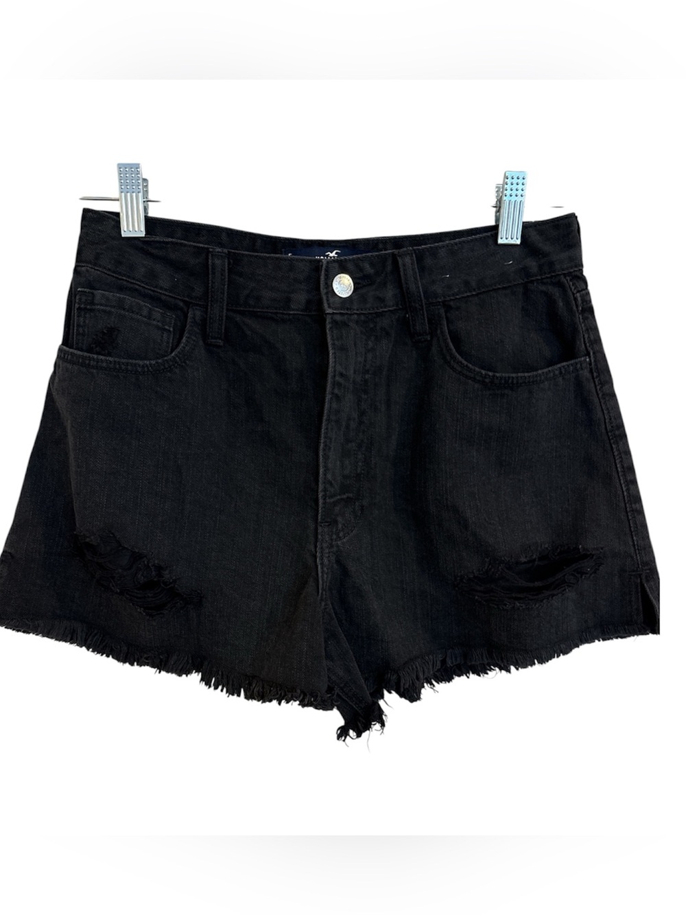 Women’s Hollister Black Denim Ultra High-Rise Relaxed Vintage Short 3” Size 5/27